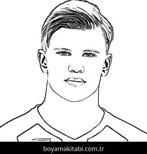 Erling Haaland boyama sayfası – okul öncesi, evde etkinlik