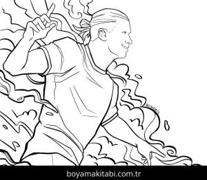 Erling Haaland boyama sayfası – çizgi film temalı, basit çizim