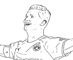 Erling Haaland boyama sayfası,  coloring page, Mutlu Erling Haaland, 