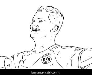 Erling Haaland boyama sayfası – yaratıcılığı geliştirir, keyifli zaman
