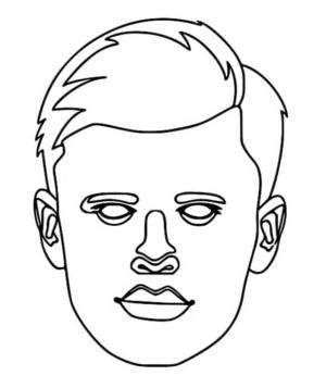 Erling Haaland boyama sayfası,  coloring page, Erling Haaland’ın yüzü, 