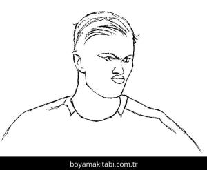 Erling Haaland boyama sayfası – renkli çizimler, okul öncesi