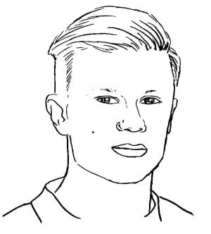 Erling Haaland boyama sayfası,  coloring page, Erling Haaland çizgi sanatı, 