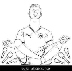 Erling Haaland boyama sayfası – ücretsiz yazdır, boyama etkinliği