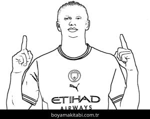 Erling Haaland boyama sayfası – keyifli zaman, renkli çizimler