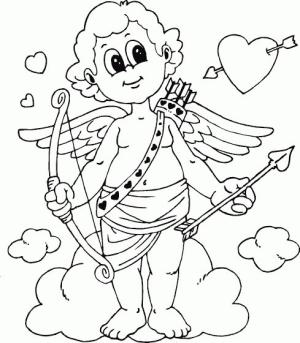 Eros boyama sayfası,  coloring page, Ayakta aşk Tanrısı, 