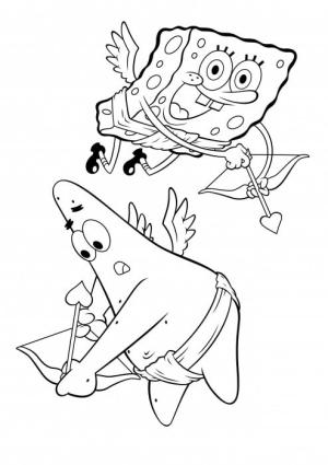 Eros boyama sayfası,  coloring page, Patrick Star ve Sünger Bob Aşk Tanrısı, 