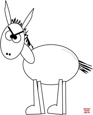 Eşek boyama sayfası, Donkeys coloring page, , donkeys simple cartoon donkey 