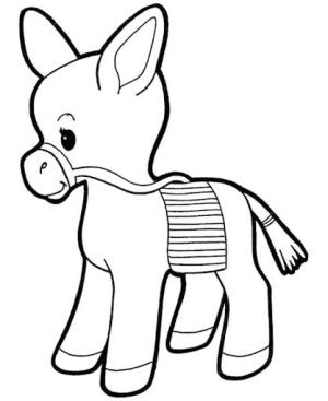 Eşek boyama sayfası, Donkeys coloring page, Küçük Eşek, 