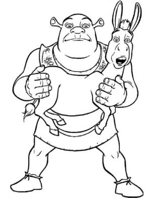 Eşek boyama sayfası, Donkeys coloring page, Shrek ve Eşek, 