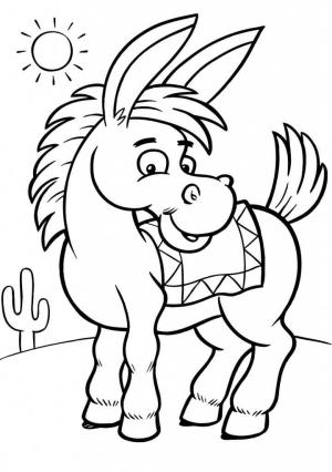 Eşek boyama sayfası, Donkeys coloring page, Çölde Eşek, 