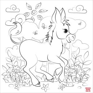 Eşek boyama sayfası, Donkeys coloring page, , donkeys donkey 