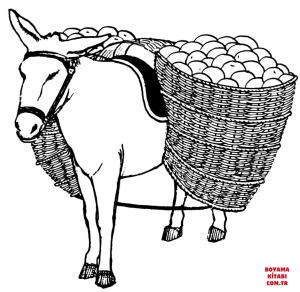 Eşek boyama sayfası, Donkeys coloring page, , donkeys donkey with pannier 