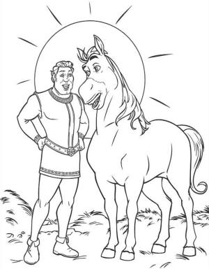 Eşek boyama sayfası, Donkeys coloring page, Eşekle Konuşan Shrek, 