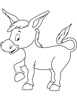 Eşek boyama sayfası, Donkeys coloring page, Sevimli Eşek, 