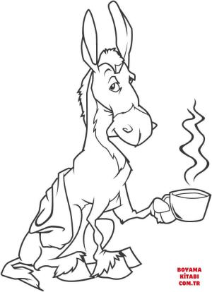 Eşek boyama sayfası, Donkeys coloring page, , donkeys donkey with coffee 