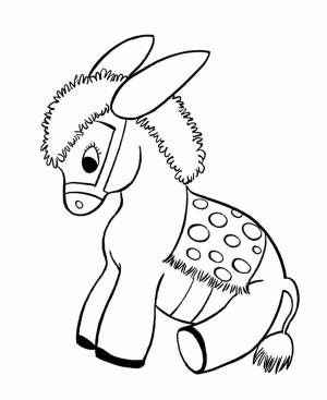 Eşek boyama sayfası, Donkeys coloring page, Oturan Eşek, 