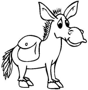 Eşek boyama sayfası, Donkeys coloring page, Eşek çizimi, 