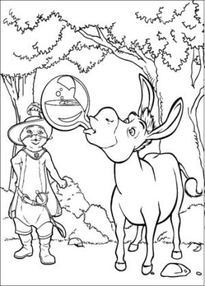 Eşek boyama sayfası, Donkeys coloring page, Eşek ve Kedi, 