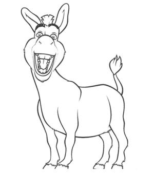 Eşek boyama sayfası, Donkeys coloring page, Eşek Komik, 