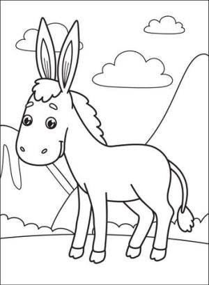 Eşek boyama sayfası, Donkeys coloring page, Harika Eşek, 