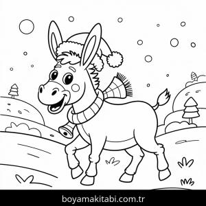 Eşekler boyama sayfası – okul öncesi, evde etkinlik