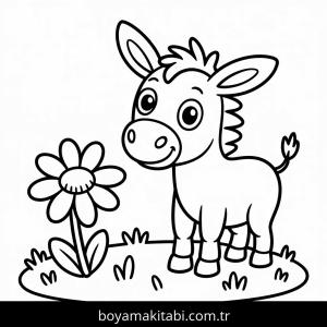 Eşekler boyama sayfası – boyama etkinliği, çocuk aktivitesi