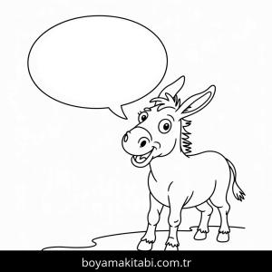 Eşekler boyama sayfası – kolay boyama, eğitici aktivite