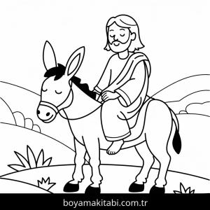 Eşekler boyama sayfası – basit çizim, kolay boyama