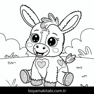 Eşekler boyama sayfası – eğlenceli etkinlik, el becerilerini geliştirir