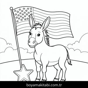 Eşekler boyama sayfası – sanatsal çalışma, çocuklar için