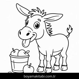 Eşekler boyama sayfası – çocuk aktivitesi, PDF indir