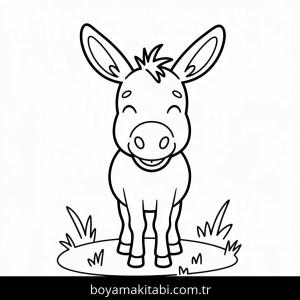 Eşekler boyama sayfası – renkli çizimler, okul öncesi