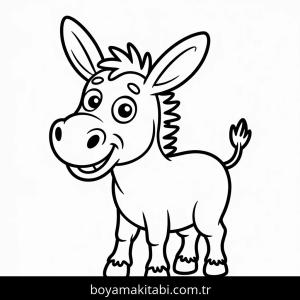 Eşekler boyama sayfası – sevimli karakter, sanatsal çalışma
