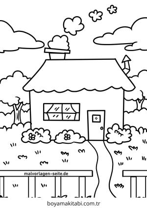 Evler boyama sayfası – yaratıcılığı geliştirir, keyifli zaman