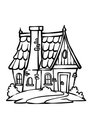 Evler boyama sayfası,  coloring page, Basit çizim Evi, 