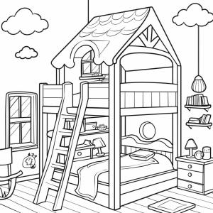 Evler boyama sayfası,  coloring page, Evler odasını çizin, 