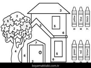 Evler boyama sayfası – okul öncesi, evde etkinlik