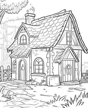 Evler boyama sayfası,  coloring page, Evler basitçe çizin, 