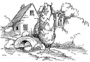 Evler boyama sayfası,  coloring page, Small Beautiful House, 