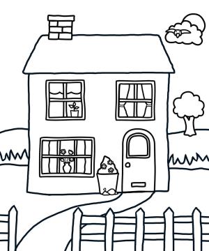 Evler boyama sayfası,  coloring page, Mükemmel Ev, 