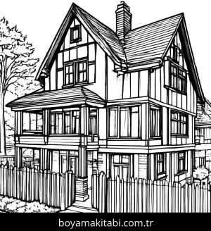 Evler boyama sayfası,  coloring page, , 