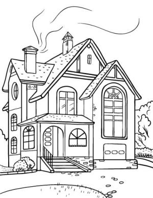 Evler boyama sayfası,  coloring page, Antik Villa, 