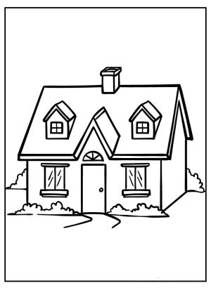 Evler boyama sayfası,  coloring page, Normal Ev, 