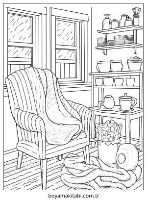 Evler boyama sayfası – eğitici aktivite, yaratıcılık