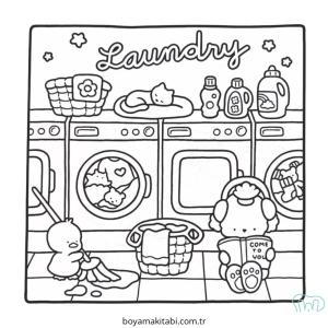 Evler boyama sayfası – basit çizim, kolay boyama