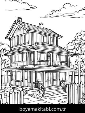 Evler boyama sayfası,  coloring page, , 