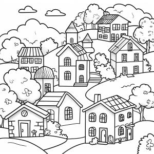 Evler boyama sayfası,  coloring page, Tüm Evler Çiz, 