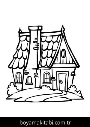Evler boyama sayfası – renkli çizimler, okul öncesi