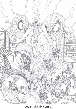 Evler boyama sayfası – basit çizim, kolay boyama